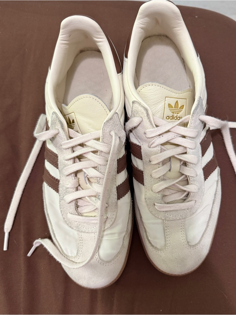 Adidas Cream and Brown Samba Sneakers